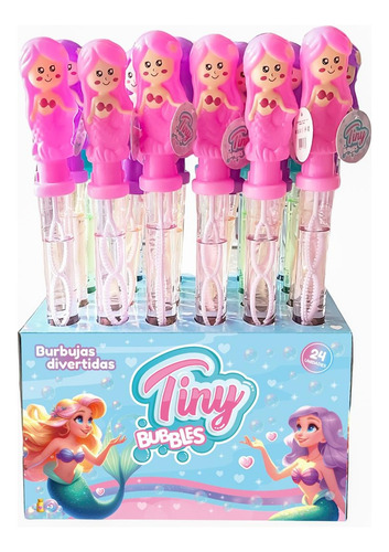 Burbujero Tubo Grande Sirena Infantil Niñas Souvenir Color Colores