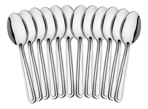 Kit 12 Colheres De Sopa Mesa Aço Inox 