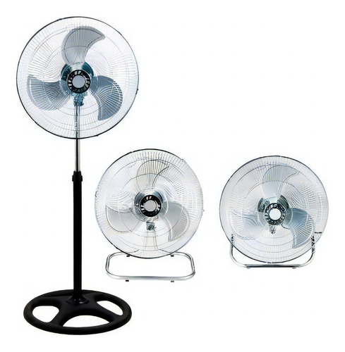 Ventilador 3 En 1 De 18 Turbo Pared Pie Pala Metalica 1.70 M Color de la estructura Negro y Gris Diámetro 18 " Material de las aspas Acero