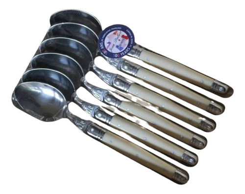 Set X6 Cucharas Sopera De Mesa Laguiole Crudo / Hueso