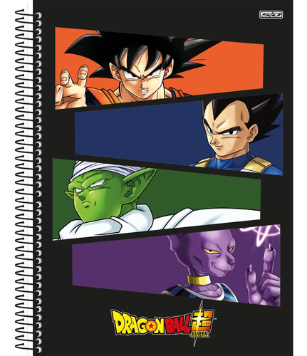 Caderno Dragon Ball Super Escolar Capa Dura 10 Matérias