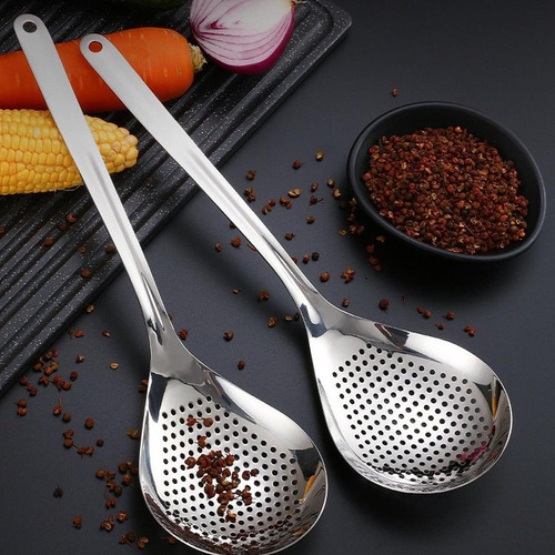 Yy 2 Cuchara Ranurada De Cocina, Cuchara Con Colador, Mango