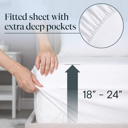 Luxclub 6 Pc Extra Deep Pocket Queen Sábanas Y Fundas De ...