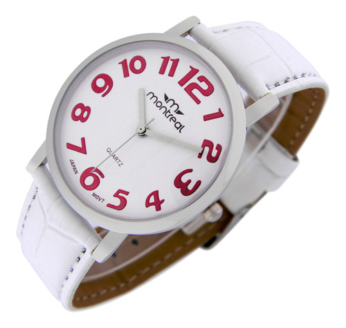 Reloj Montreal Mujer Ml946 Extra Delgado Malla Crocco