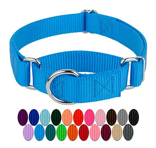 Collar Perro Martingala Azul Hielo - 21 Colores - Medium.
