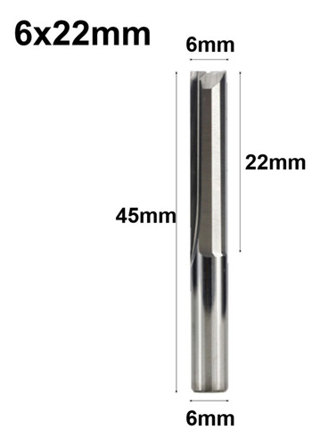 Fresa 2 Cortes Retos 6x22mm Mdf Madeira Spindler Router Cnc