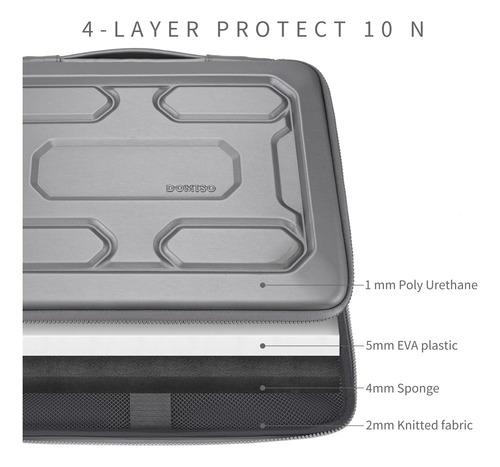 Domiso Funda Bolso Maletin P/ Notebook Laptop De 15 A 15.6 Plata.