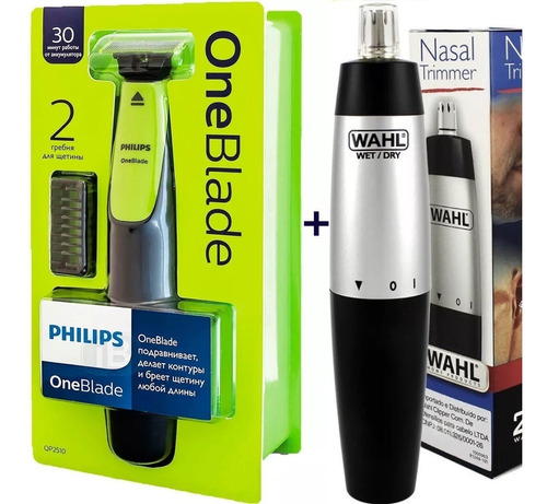 Barbeador One Blade Philips Oneblade  +  Aparador Nasal Wahl