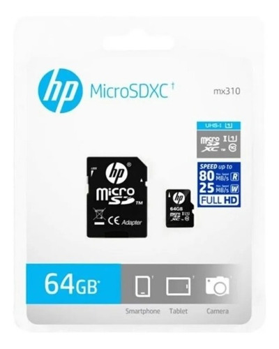 Cartão Micro Sd 64gb C/adaptador C10 Hp