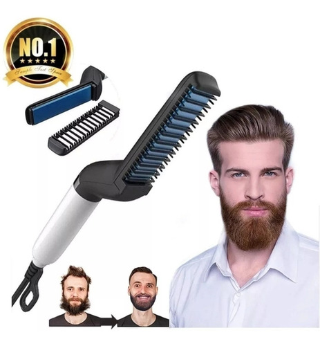 Peine Cepillo Alisador Eléctrico De Barba Y Cabello Hombre