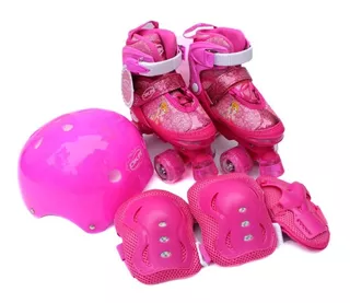 Patines Oka Para Niñas Ambar 4 Ruedas Regulable Kit Completo