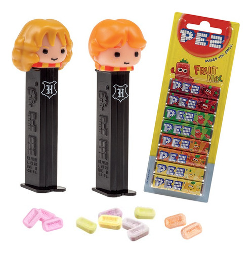 Pez Candy 3-pack Dispensadores Hermione Y Ron Con Dulces
