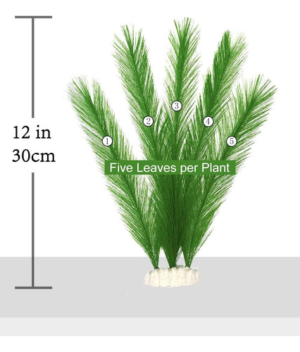 Begondis Aquarium Decorations 5pcs Fish Tank Artificial G...