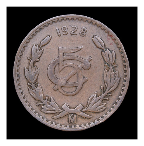 México 5 Centavos 1928 Muy Bueno Km 422