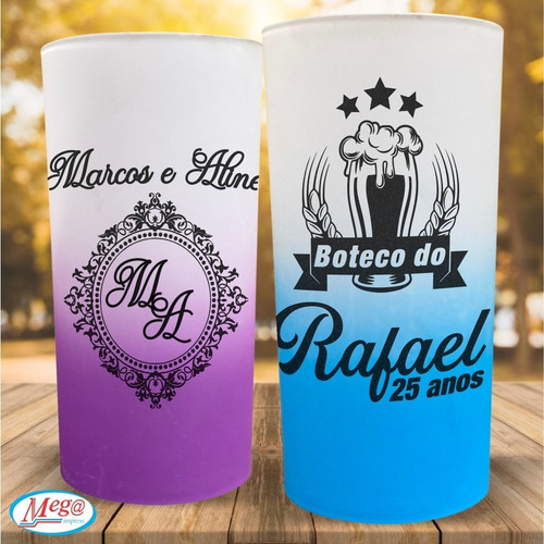 100 Copos Tardezinha Sunset Personalizados Degrade 320ml