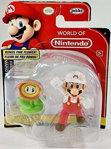 Mundo De Nintendo Fire Mario 2,5 Pulgadas Figura Con Juqaz