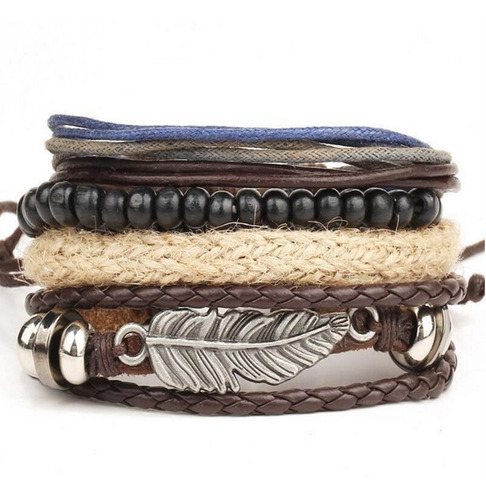 Pulsera Manilla En Cuero Ojo Turco Hombre Tipo Ejecutivo