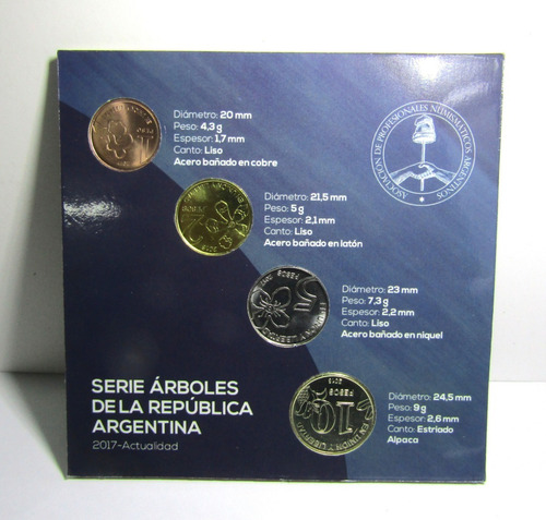 Argentina Set X 4 Monedas 1, 2, 5 Y 10 Pesos 2018 Unc