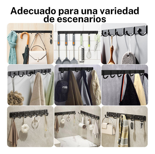 2pzs Percheros Pared Multifunción 8 Ganchos De Llave Y Gorra Acero Inoxidable, Duradero Y Duradero, Versátil Y Ahorro De Espaciogomita