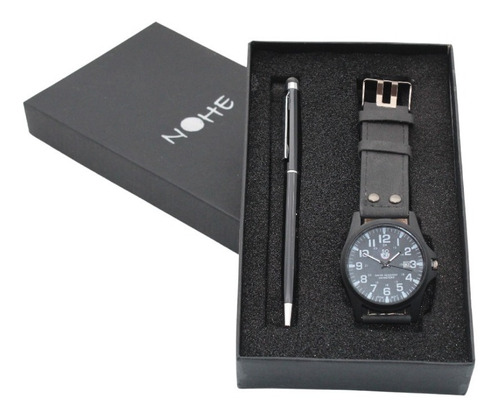 Reloj Hombre, Set Elegante De Regalo, Pluma Estuche