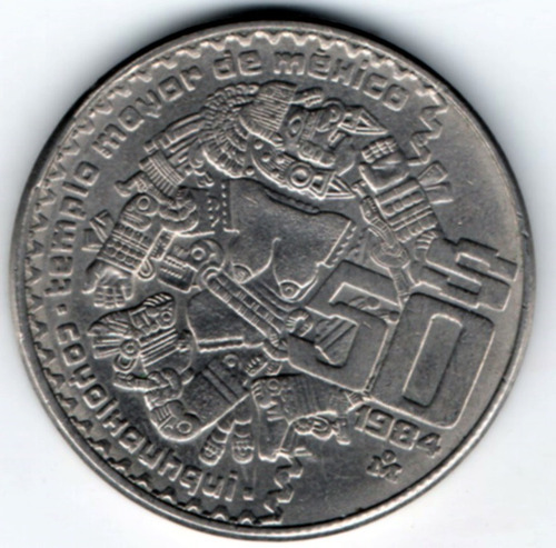 Imagen 3 de 4 de Moneda Antigua50 Pesos Coyolxauhqui 1984 O 1982 Templo Mayor