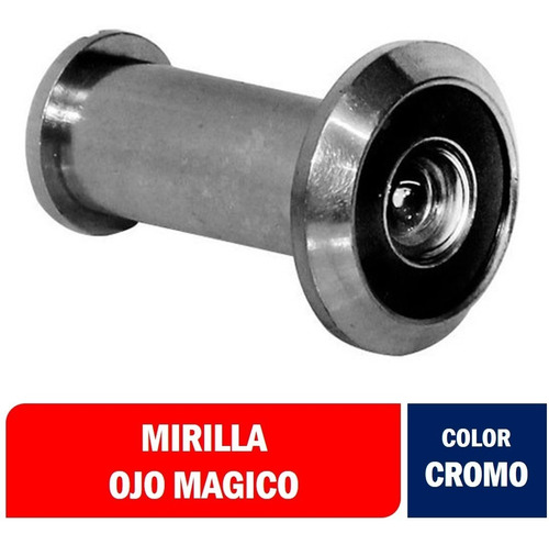 Mirilla Ojo Mágico, Cromo Mate Angulo 180 Grados - Topforge 