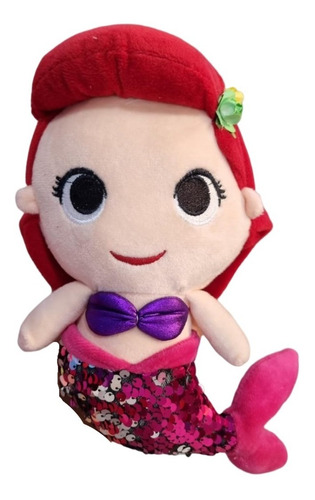 Princesa Ariel Peluche La Sirenita Muñeca Con Lentejuela