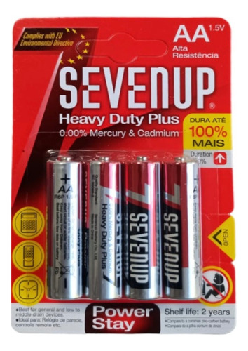 Baterías Aa  | 4 Pilas | Sevenup ( 2 Paquetes)