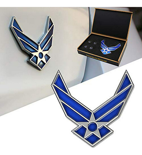 Dsycar 3d Metal Blue Wing Us Air Force Premium Car Body Side