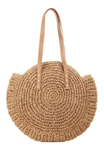 Bolsa De Palha Redonda Praia Grande Na Moda Atual