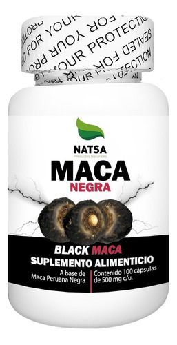 Maca Negra, Black Maca 100 Cápsulas, Calidad Premium Sabor Natural