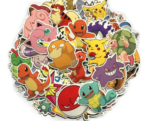 Set 80 Stickers Pokemon Ash Pikachu Charmander Calcomanias 