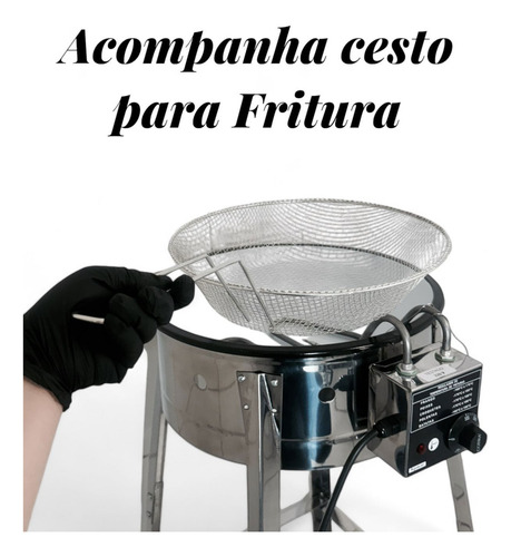 Tacho Pasteleiro Ipê Cozinhas Elétrico Esmaltado 16pol C/ Pé Cor Inox 220v