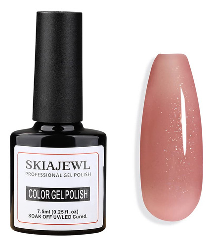 Skiajewl Esmalte De Gel Con Purpurina Color Nude Rosa Malva,