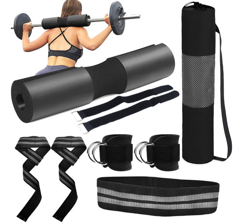 Kit De 4 En 1 Cojín Protector Cuello Para Barra Fitness Gym