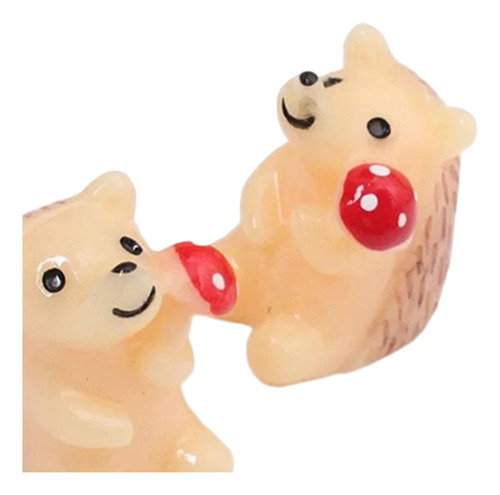 2 Uds Mini Erizo Estatua Estatuilla Ornamento Para La