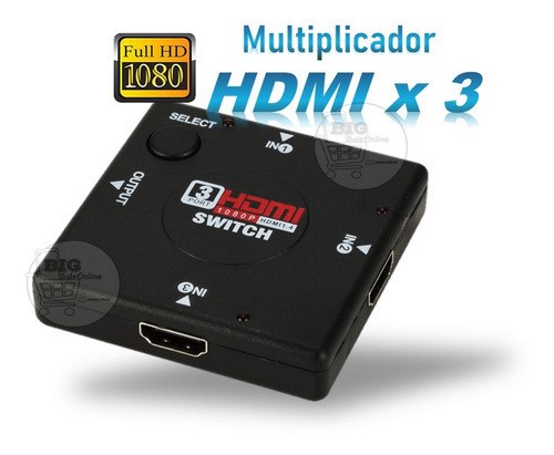 Switch Hdmi 3x1 Splitter 3 Entradas 1 Salidas Full Hd 1080p