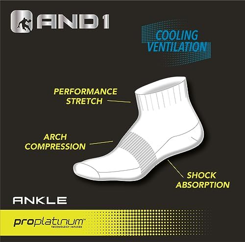 And1 Calcetines Para Hombre Proplatinum Quarter Cut Socks De