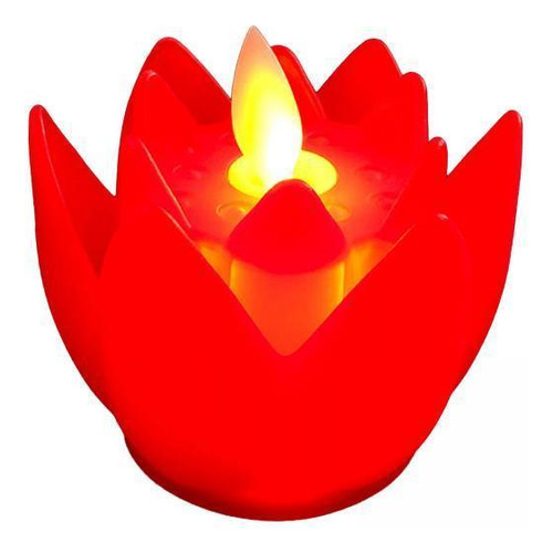6 Lámpara Budista De Loto Led Luces De Té Led Vela Rojo