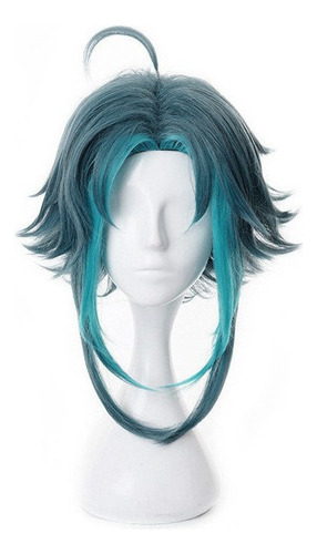Peruca Verde Genshin Impact Xiao Cosplay 82 Cm