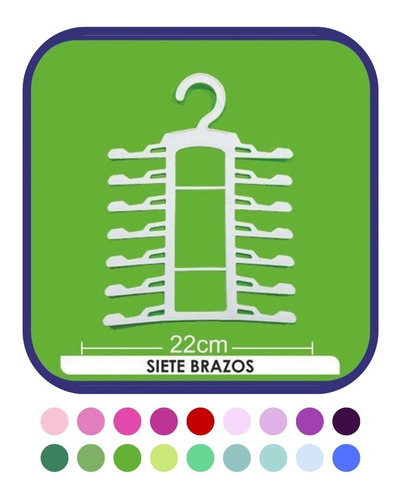 50 Ganchos Plasticos Para Ropa Infantil - Siete Brazos