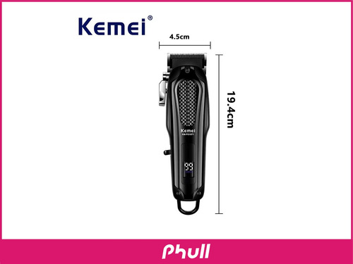 Maquina De Cortar Pelo Kemei Clipper Usb Km 1071 Recargable Negro