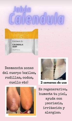 Jabón Caléndula Aclarante Para Piel /2piezas Farmasi