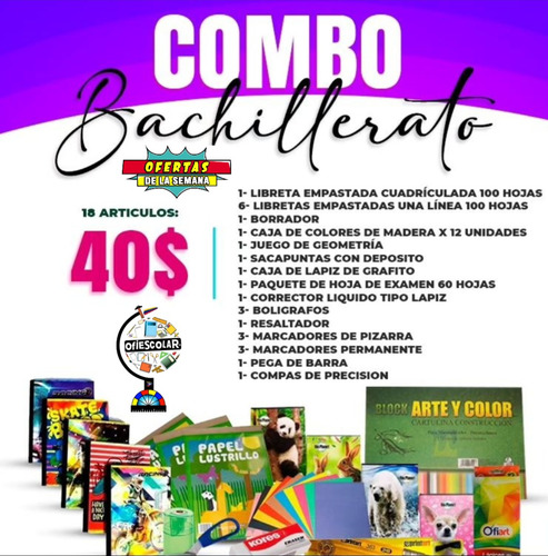 Combo Escolar Kit Escolar Basico Economico Oferta Solo X Hoy