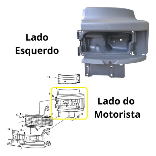 Kit Moldura Acabamento Bojo Farol 114 124 Esquerdo E Direito