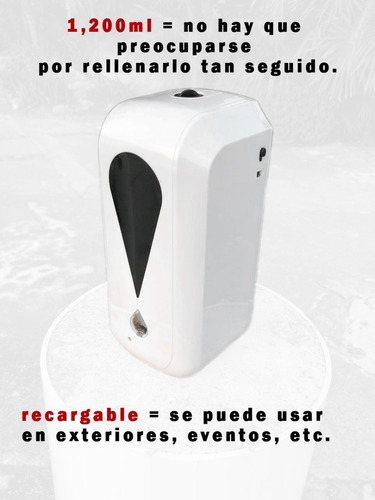 Imagen 2 de 3 de Dispensador Automático Recargable 1,200ml Gel/jabón