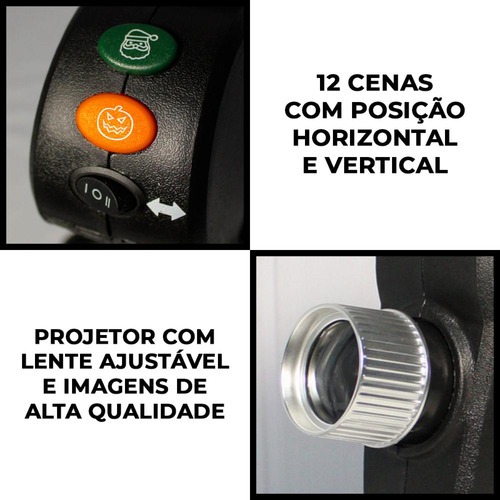 Projetor De Luz Halloween E Natalino Parede E Janela Luxo