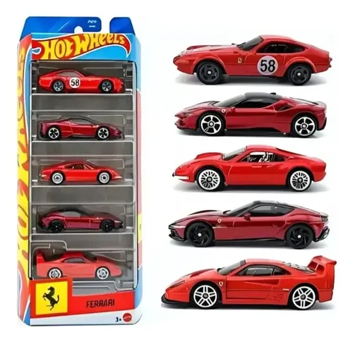 Pack 5 Ferrari Hot Wheels - Original Mattel | Parcelamento sem juros