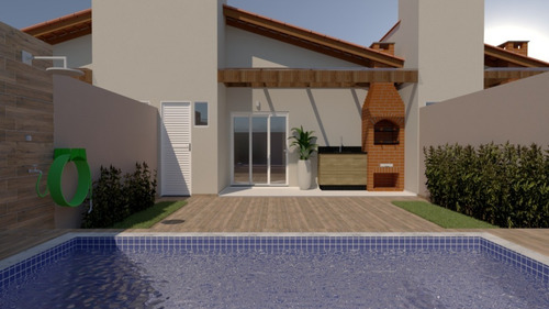 Imagem 3 de 16 de Casa Nova À 700 Metros Do Mar, No Parque Augustus Em Itanhaém, Com Piscina, Churrasqueira, Lavabo
