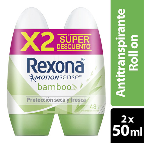 Oferta Desodorante Rexona Bamboo Women Roll On X 2und X 50ml